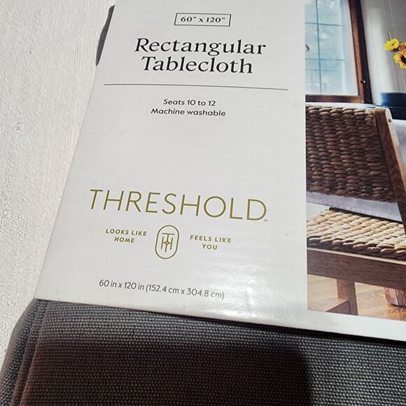 Threshold rectangular tablecloth W60'' x L120'' gray - Picture 2 of 6